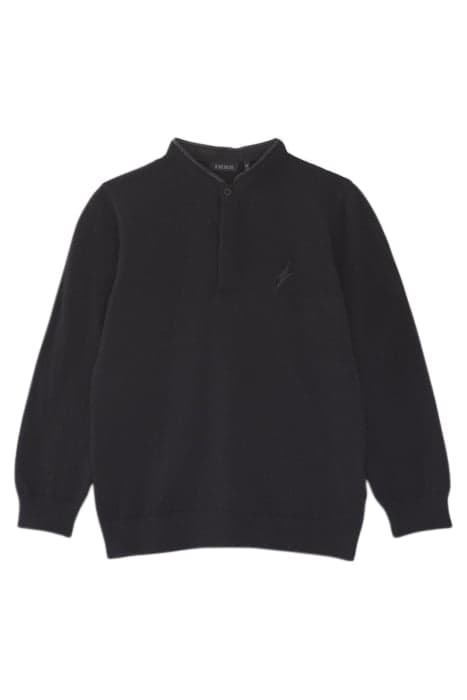 BOYS’ BLACK KNIT BUTTON-NECK SWEATER by IKKS