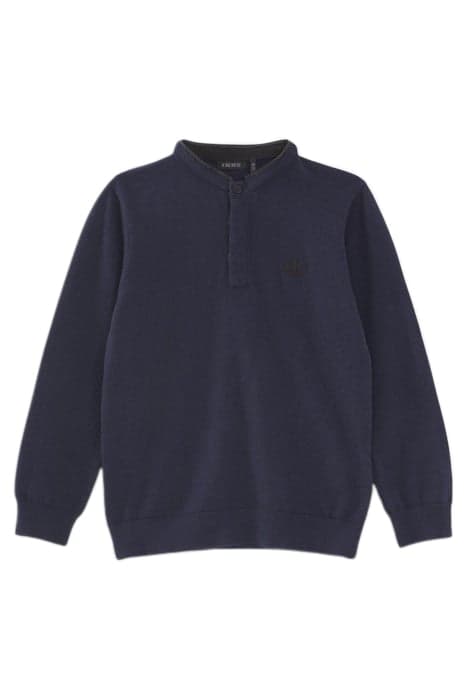 BOYS’ NAVY KNIT BUTTON-NECK SWEATER by IKKS