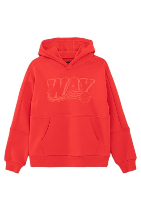 BOYS’ RED RUBBER XL LOGO HOODIE by IKKS