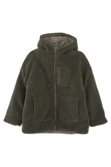 GIRLS’ KHAKI SHERPA/QUILTED REVERSIBLE PADDED COAT by IKKS