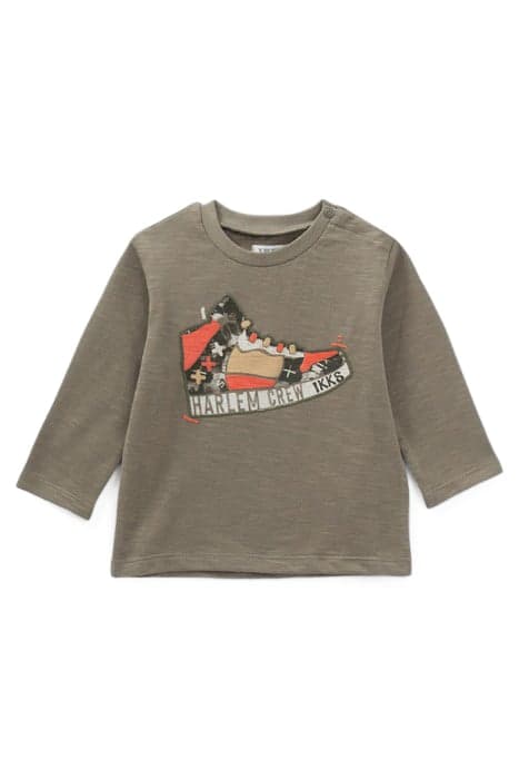 BOYS’ KHAKI TEXTURED TRAINERS IMAGE ORGANIC COTTON T-SHIRT by IKKS