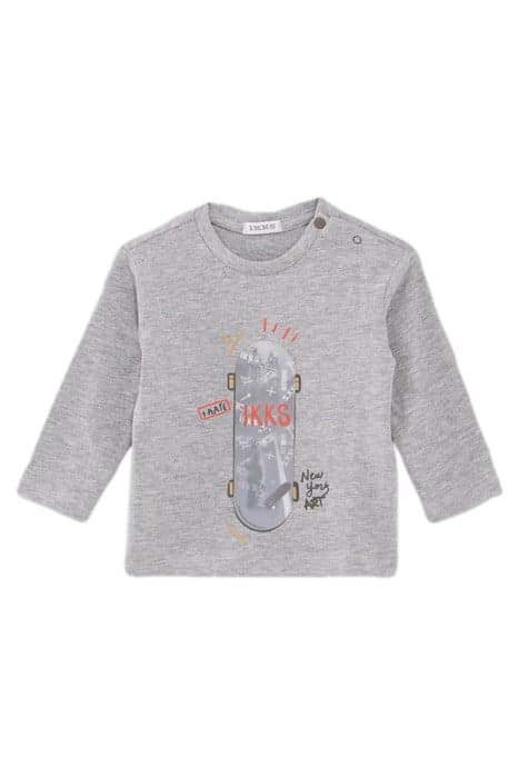 BABY BOYS’ GREY T-SHIRT WITH LENTICULAR SKATEBOARD IMAGE by IKKS