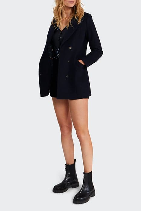 NAVY PEA COAT-STYLE COAT by ICODE