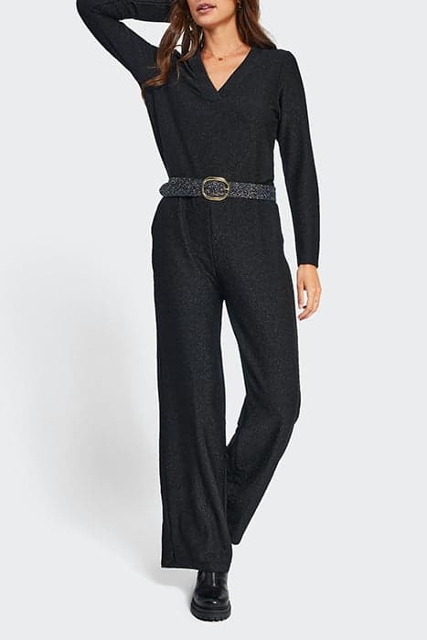 BLACK SHINY KNIT JUMPSUIT by ICODE