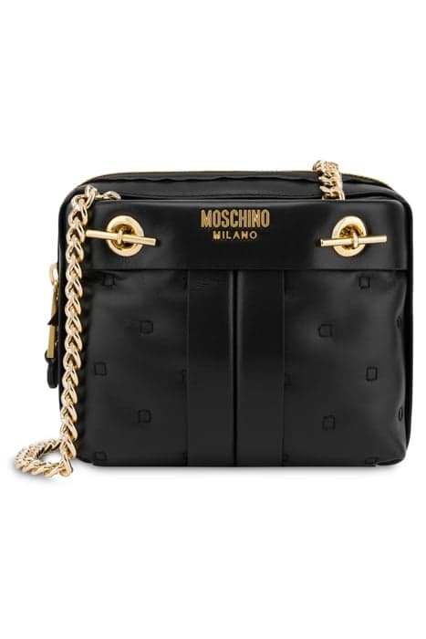 INSIDE OUT NAPPA SHOULDER BAG BLACK by Moschino