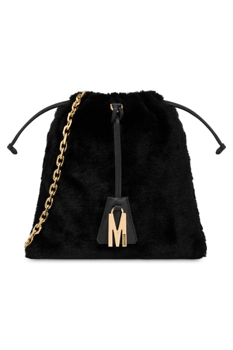 BUCKET BAG IN SOFT FABRIC BLACK by Moschino