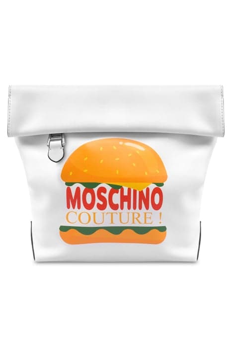 PAPER BAG HAMBURGER WHITE by Moschino