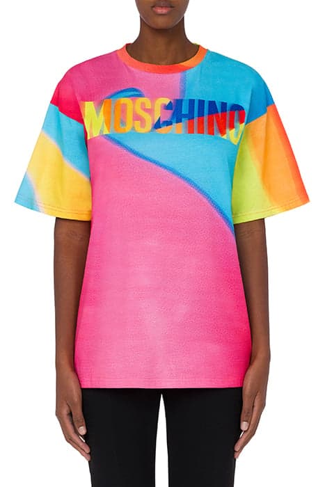 PROJECTION PRINT JERSEY T-SHIRT MULTICOLOR by Moschino