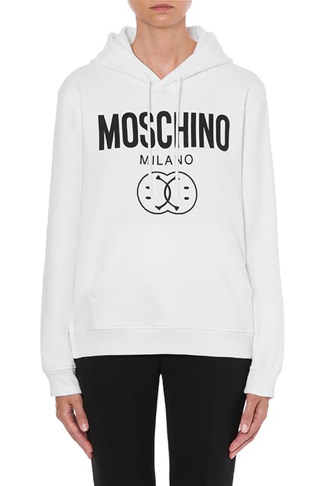 DOUBLE SMILEY® ORGANIC COTTON SWEATSHIRT WHITE by Moschino