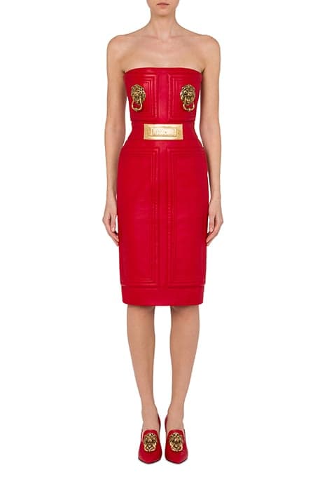 BAROQUE FURNISHINGS NAPPA DRESS RED by Moschino