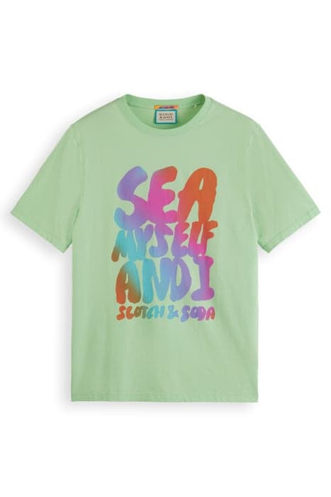 FRONT ARTWORK T-SHIRT WASHED NEON LIME by Scotch & Soda