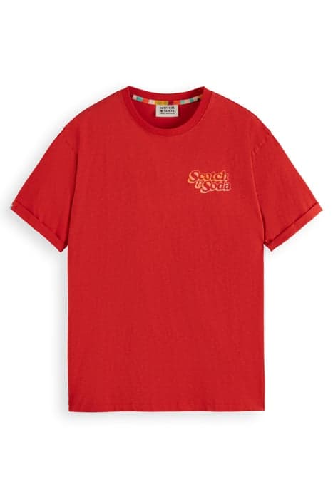 FRONT BACK ARTWORK T-SHIRT BOAT RED by Scotch & Soda