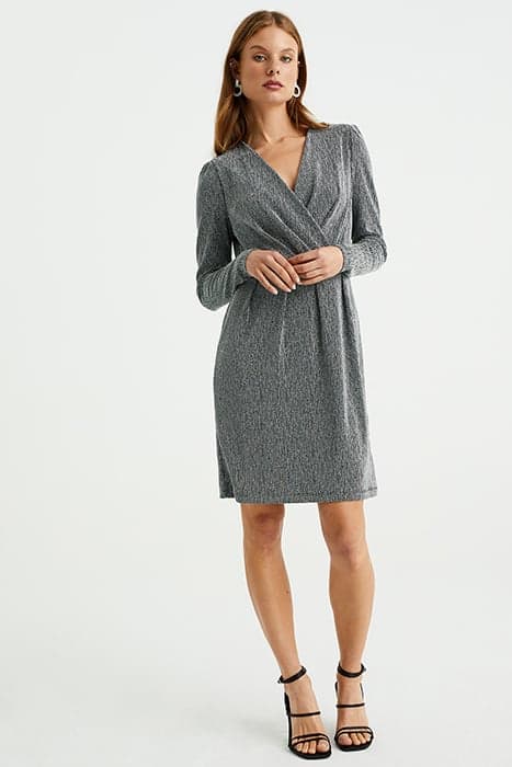 DRESS MID LENGTH SILVER by WE Fashion