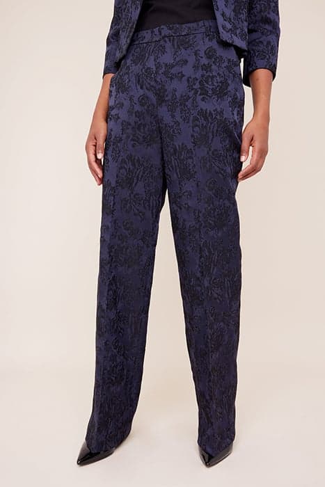 JACQUARD FLORAL PANTALON DARK SAPPHIRE / BLACK by Vanilia