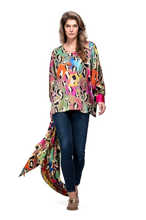 BLOUSE BEVERLY HILLS SILK MULTICOLOR LEOPARD MULTICOLOR by Mucho Gusto