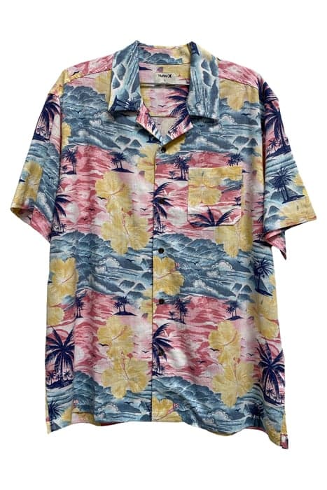 LINEN RINCON CAMP SHORT SLEEVE TRUE ROSE by Hurley