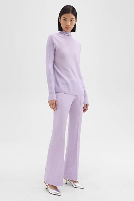 DEMITRIA LOW-RISE PANT IN GOOD WOOL LILAC SKY by THEORY