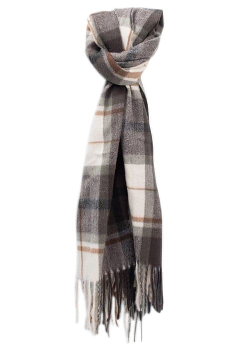 PEARL SCARF WITH KHAKI, CAMEL AND GREY CHECK OFF-WHITE by IKKS