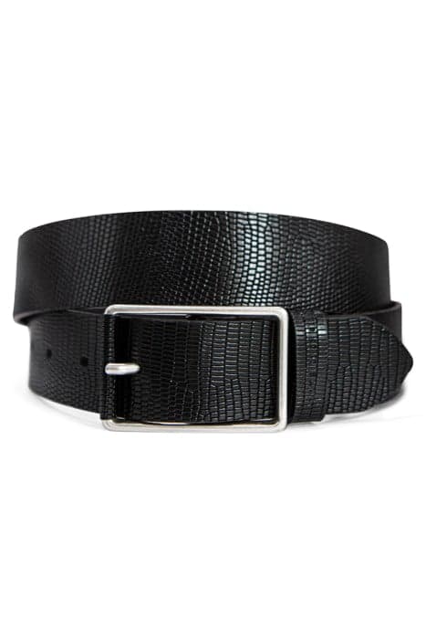 BLACK PYTHON-LOOK EMBOSSED LEATHER BELT BLACK by IKKS