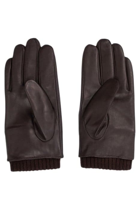 DARK CHOCOLATE GLOVES WITH RIBBED TURN-UPS DARK CHOCO by IKKS