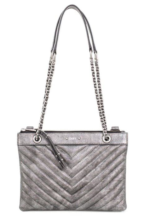 1440 REPORTER METALLISE CHEVRON CLUTCH BAG GREY by IKKS