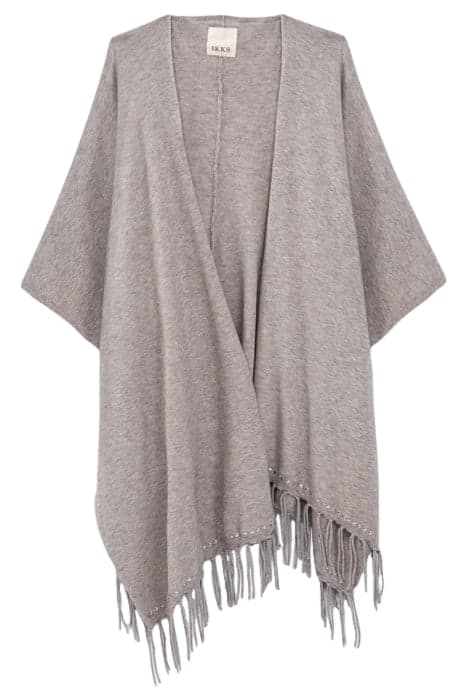 GREY KNIT FRINGED EDGE PONCHO GREY by IKKS