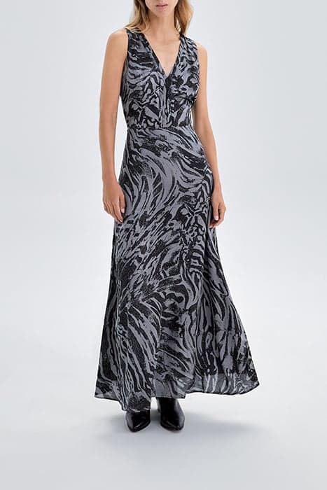 PURE EDITION- GREY LONG ZEBRA PRINT DRESS GREY by IKKS