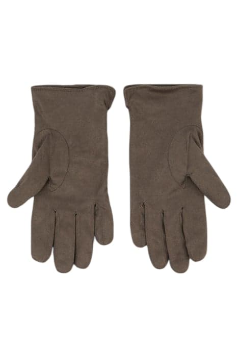 KHAKI QUILTED MIXED FABRIC GLOVES KHAKI by IKKS