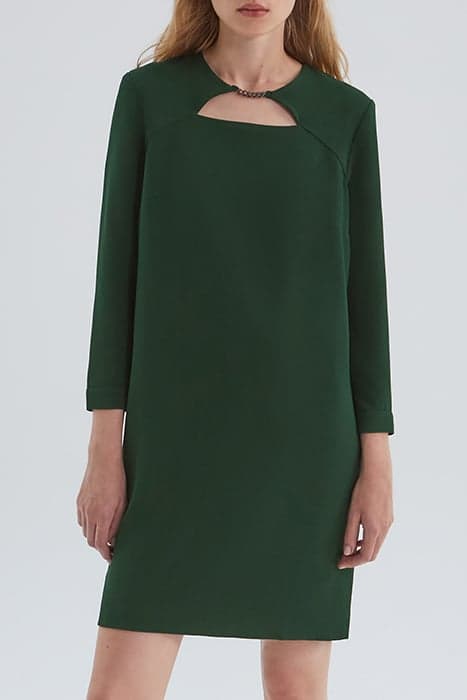 GREEN DRESS WITH METAL CHAIN ON FRONT TREE by IKKS