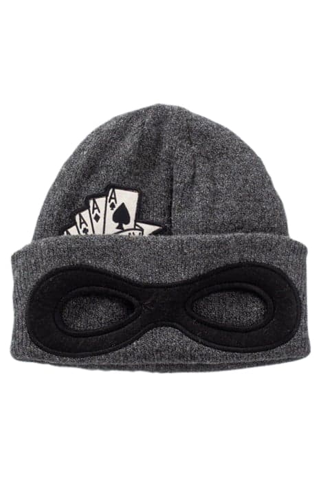 BOYS’ GREY KNIT BEANIE WITH MASK CUT-OUT GREY by IKKS