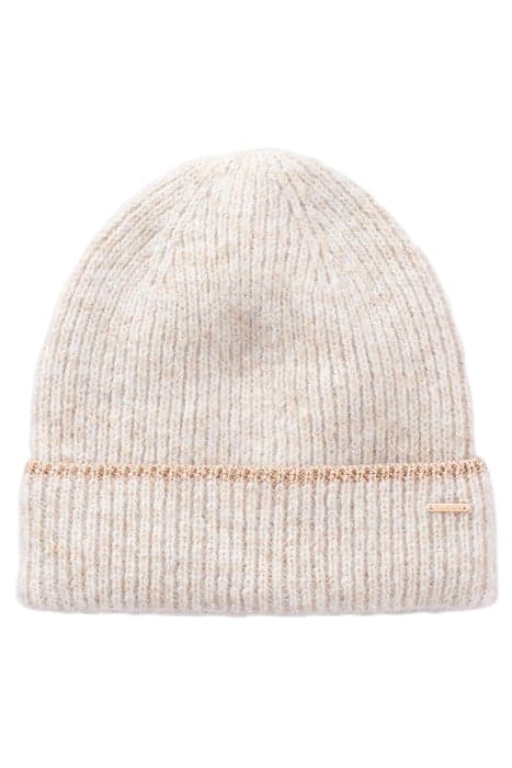 GIRLS’ LIGHT BEIGE LUREX EDGE KNIT BEANIE BEIGE by IKKS