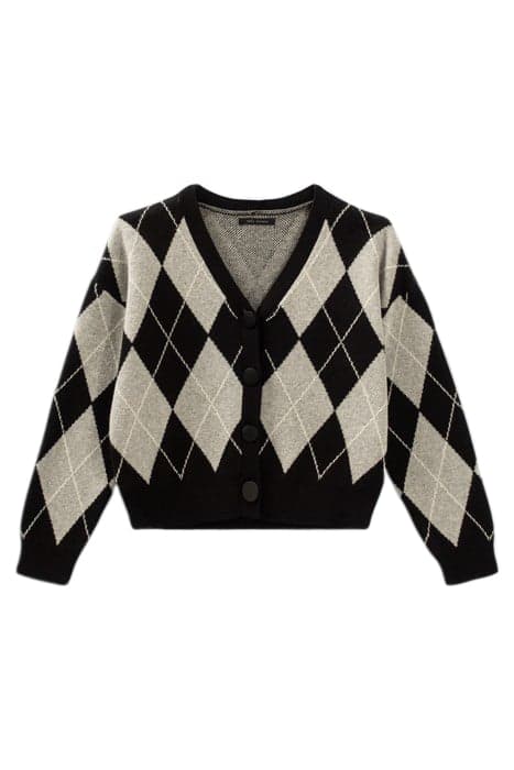 GIRL'S BLACK ARGYLE KNIT CARDIGAN BLACK by IKKS