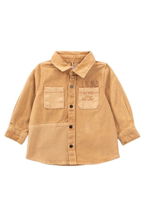 BABY BOYS’ CAMEL MIXED-FABRIC SHIRT WITH DETACHABLE HOOD CAM by IKKS