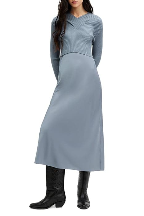 HANA DRESS DARK DENIM BLUE by AllSaints