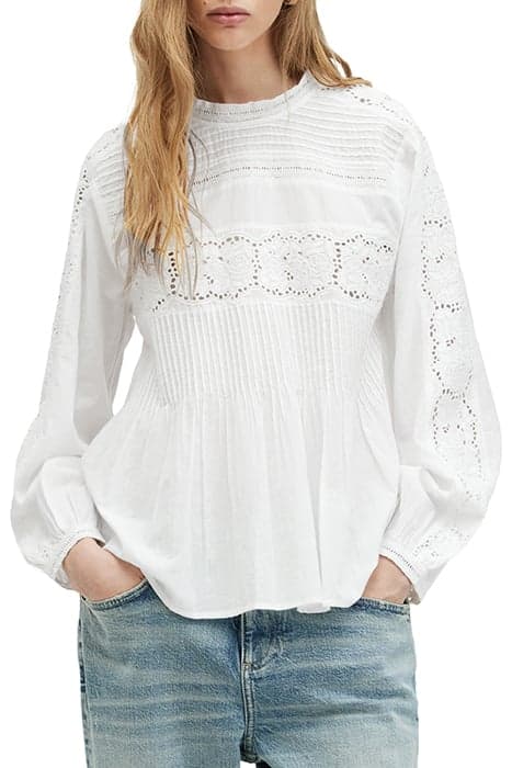 ELAIA EMB TOP CHALK WHITE by AllSaints