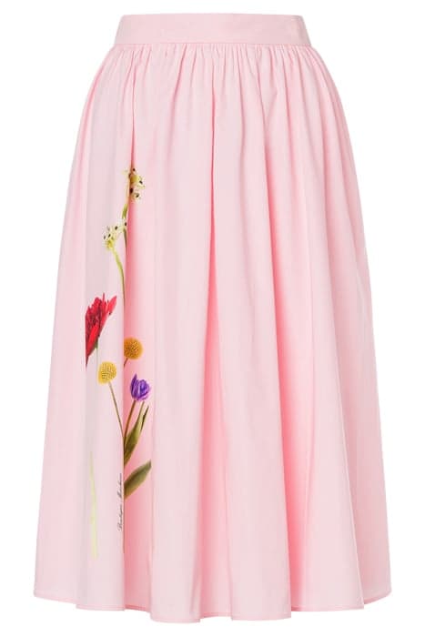 BOTANIC PRINT POPLIN MIDI SKIRT PINK by Moschino