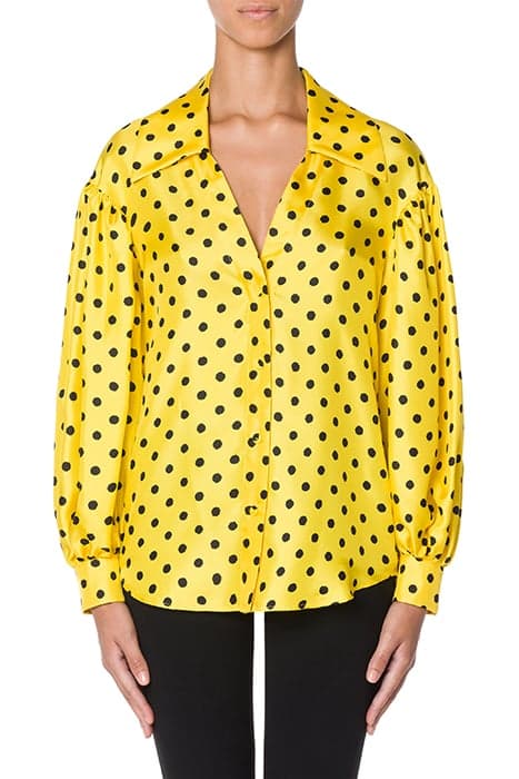 POLKA DOTS SILK TWILL SHIRT YELLOW by Moschino