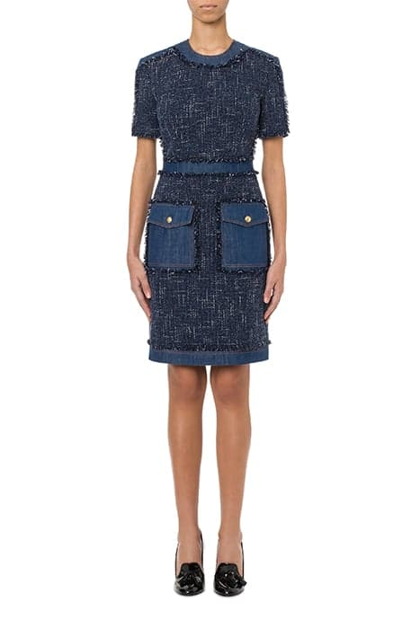 CONTEMPORARY MAT DENIM AND MAT DRESS BLUE by Moschino