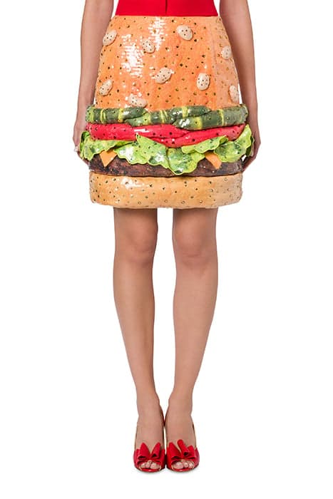 HAMBURGER SKIRT WITH SEQUINS MULTICOLOR by Moschino