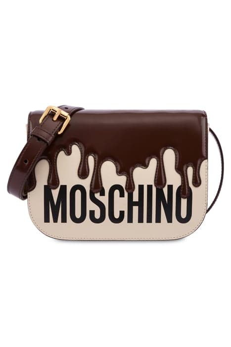 MELTED CHOCOLATE SHOULDER BAG WHITE by Moschino