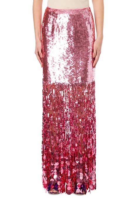 SKIRT WITH SEQUIN FRINGES PINK by Moschino