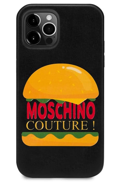 IPHONE 12 PRO MAX HAMBURGER COVER BLACK by Moschino