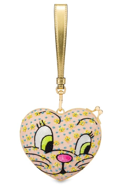 HEART BAG CAT EMBROIDERY PINK by Moschino