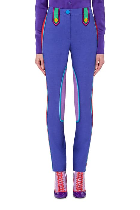 TROMPE L'ŒIL CADY TROUSERS PURPLE by Moschino