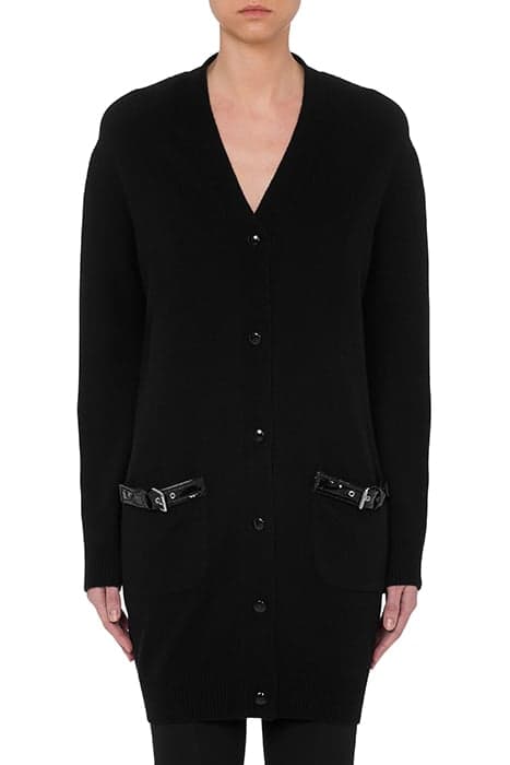 LONG BONDAGE BUCKLE CARDIGAN BLACK by Moschino