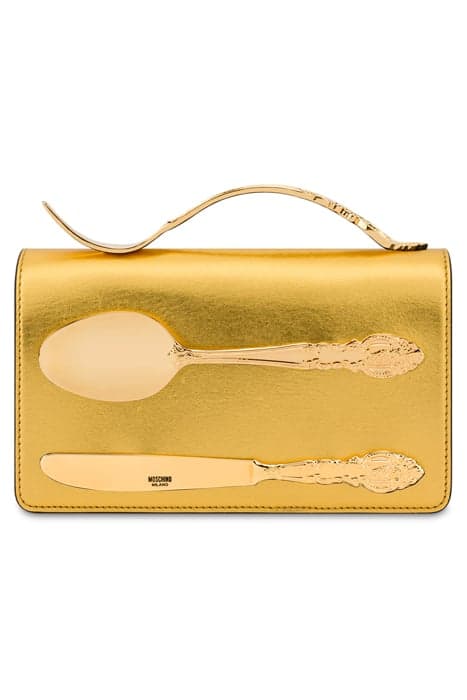 CUTLERY DETAILS NAPPA SHOULDER BAG GOLD by Moschino