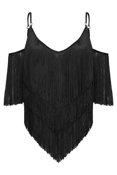 GIAPPONE BLUSA FRANGE + CREPE DE CHINE BLACK by PINKO