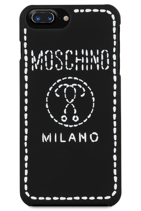 IPHONE 8 PLUS COVER WITH DOUBLE QUESTION MARK BLACK by Moschino