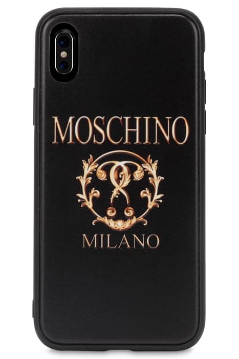 IPHONE X / XS ROMAN DOUBLE QUESTION MARK COVER BLACK by Moschino