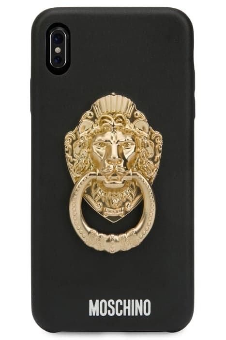 IPHONE XS MAX HEAD LION HANDLE COVER BLACK by Moschino